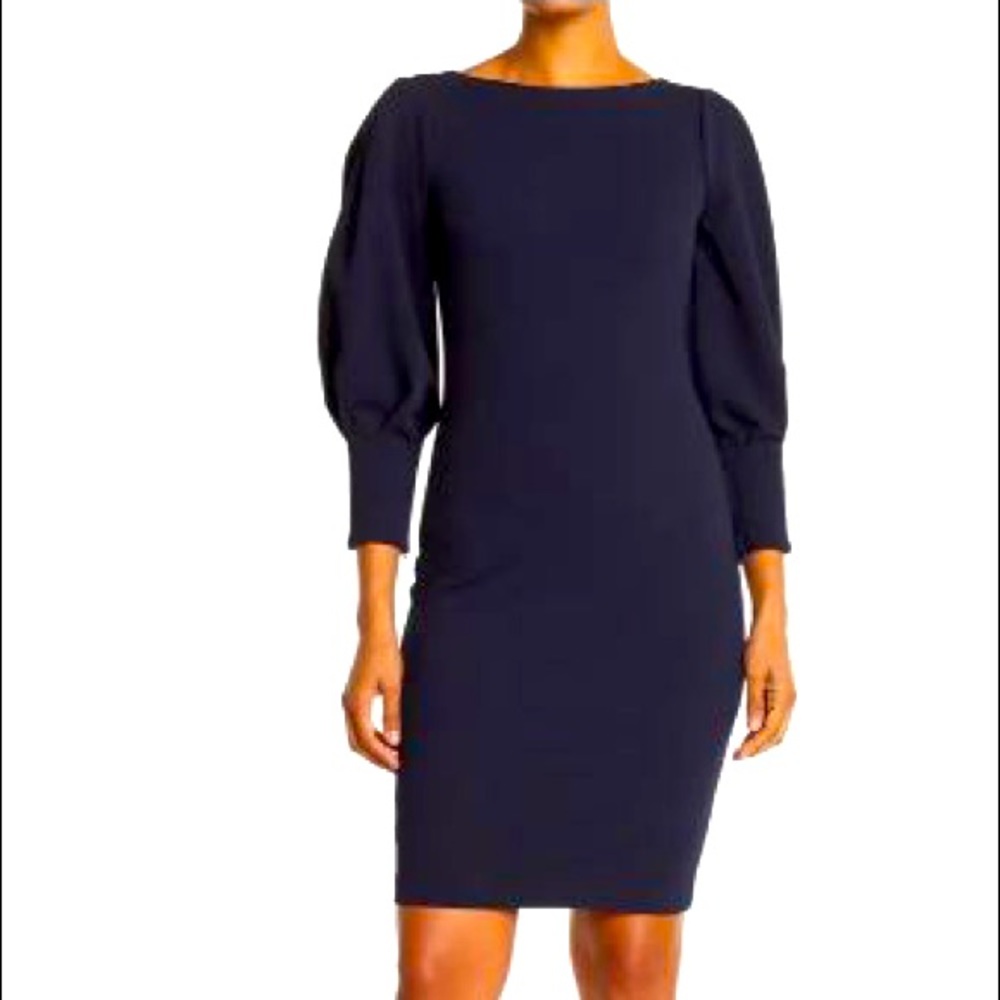 NWT! Vince Camuto Textured Scuba Bodycon Dress In Navy